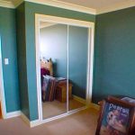 Mirror closet doors installed in a room