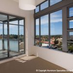 Room with glass windows and walls