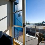 Sliding glass doors installed on balcony