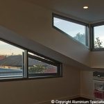 Triangular windows with awnings