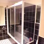 Glass cabinet installed for bathroom shower