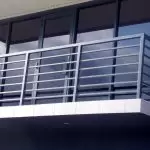 Sliding glass doors on balcony